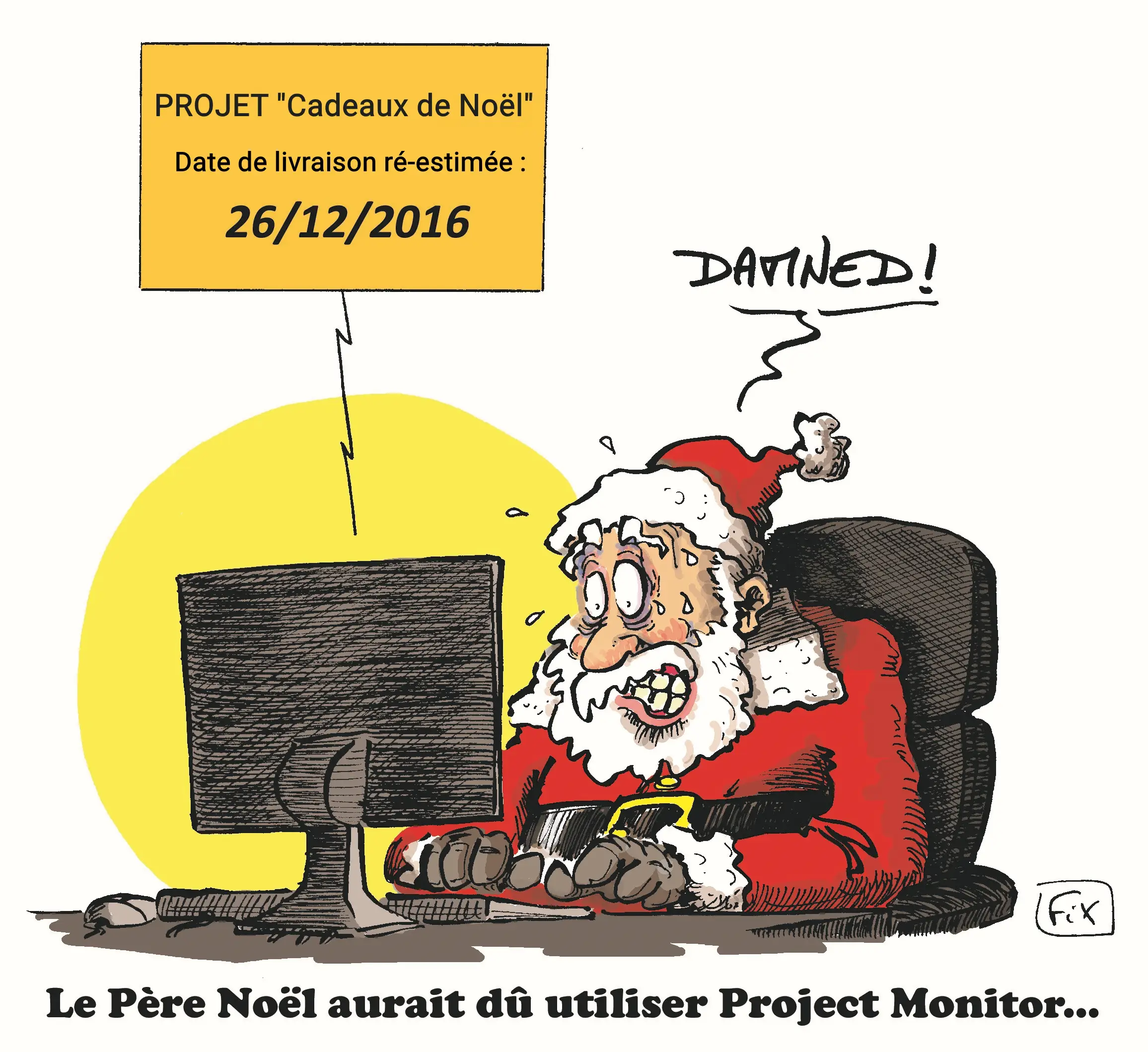 dessin fix caricature père noël