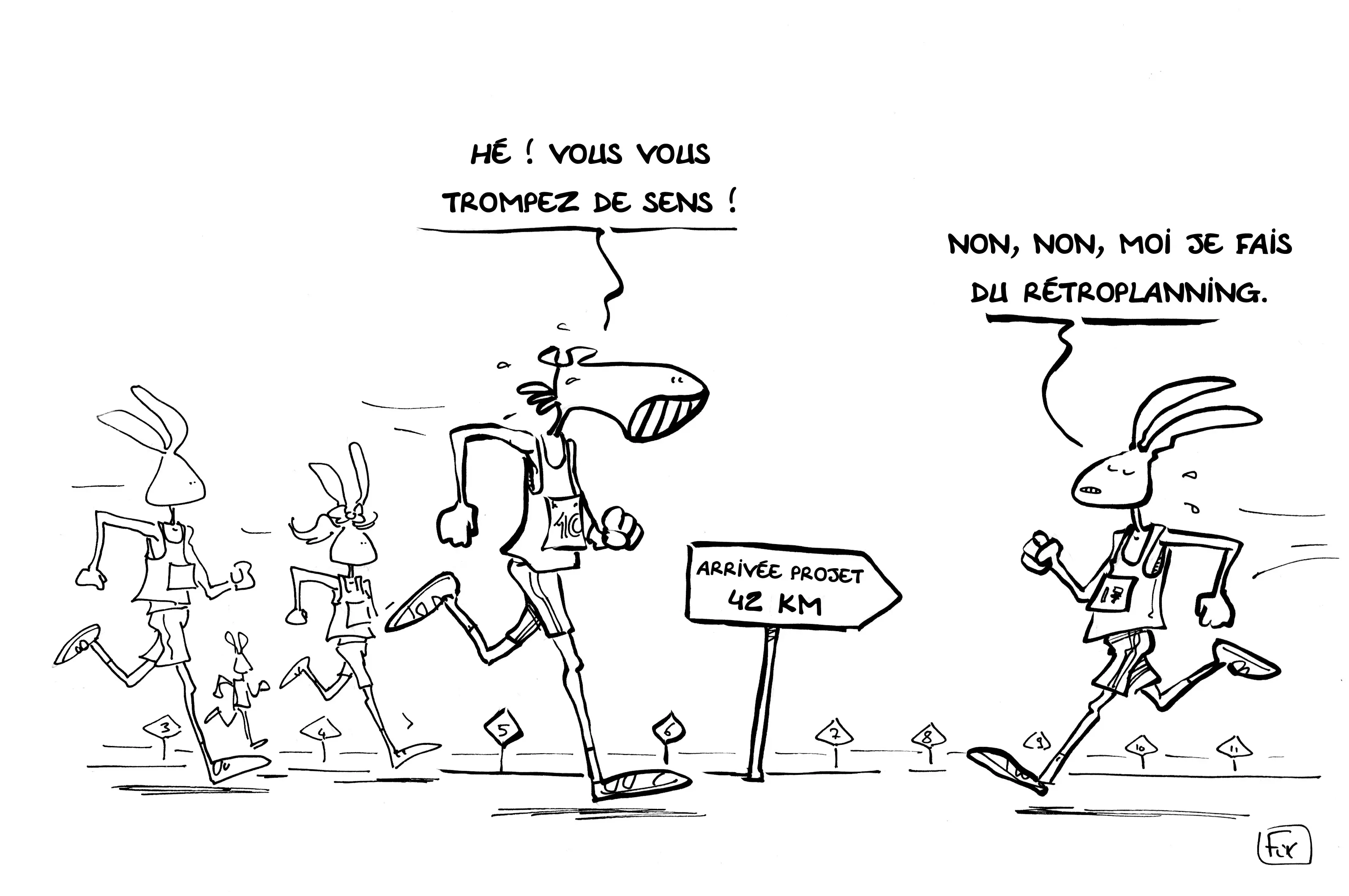 caricature marathon de Nantes 42 km